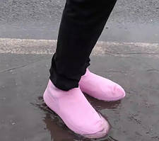 Дощовик чохол для взуття 11653 L 39-42 р рожевий 11653 vh