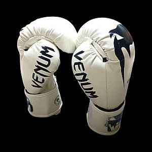 Боксерські рукавички VENUM 8 oz стрейч білі