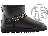 Женские угги UGG Mini Chain Black Leather ALL07550