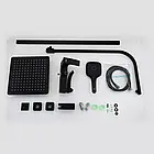 Набір вушова система 3 в 1 з тропічним душем і змішувачем на умивальник G2407-6-1 чорна квадратна, фото 6