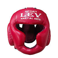 Шлем-маска тренировочная каратэ LEV SPORT Профи S стрейч красный