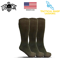 Тактические носки USOA Anti-Microbial Military Boots Socks Olive Drab Green, 3 пары в упаковке