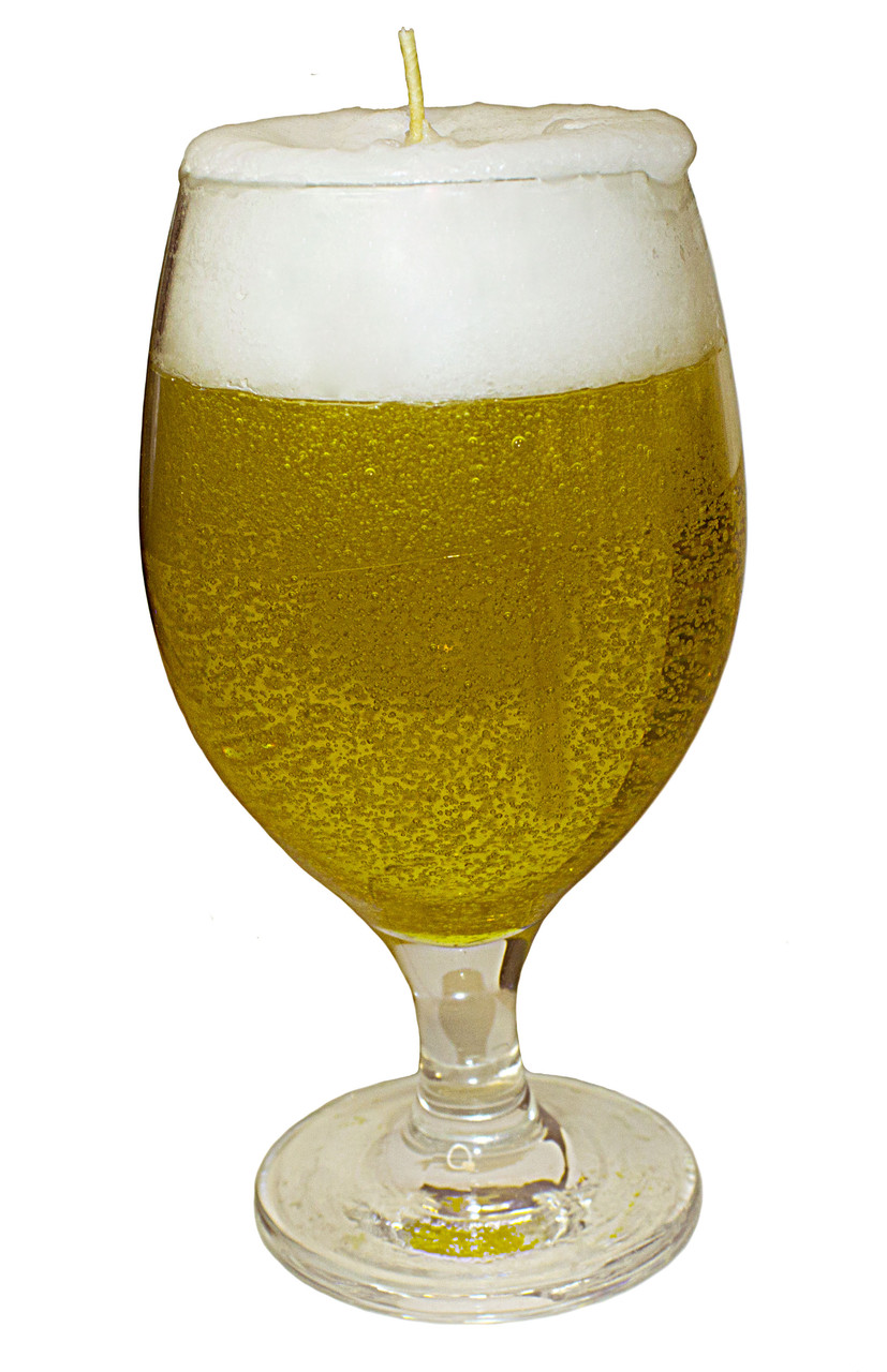 Свічка гелева у скляному келиху Світле пиво у келиху