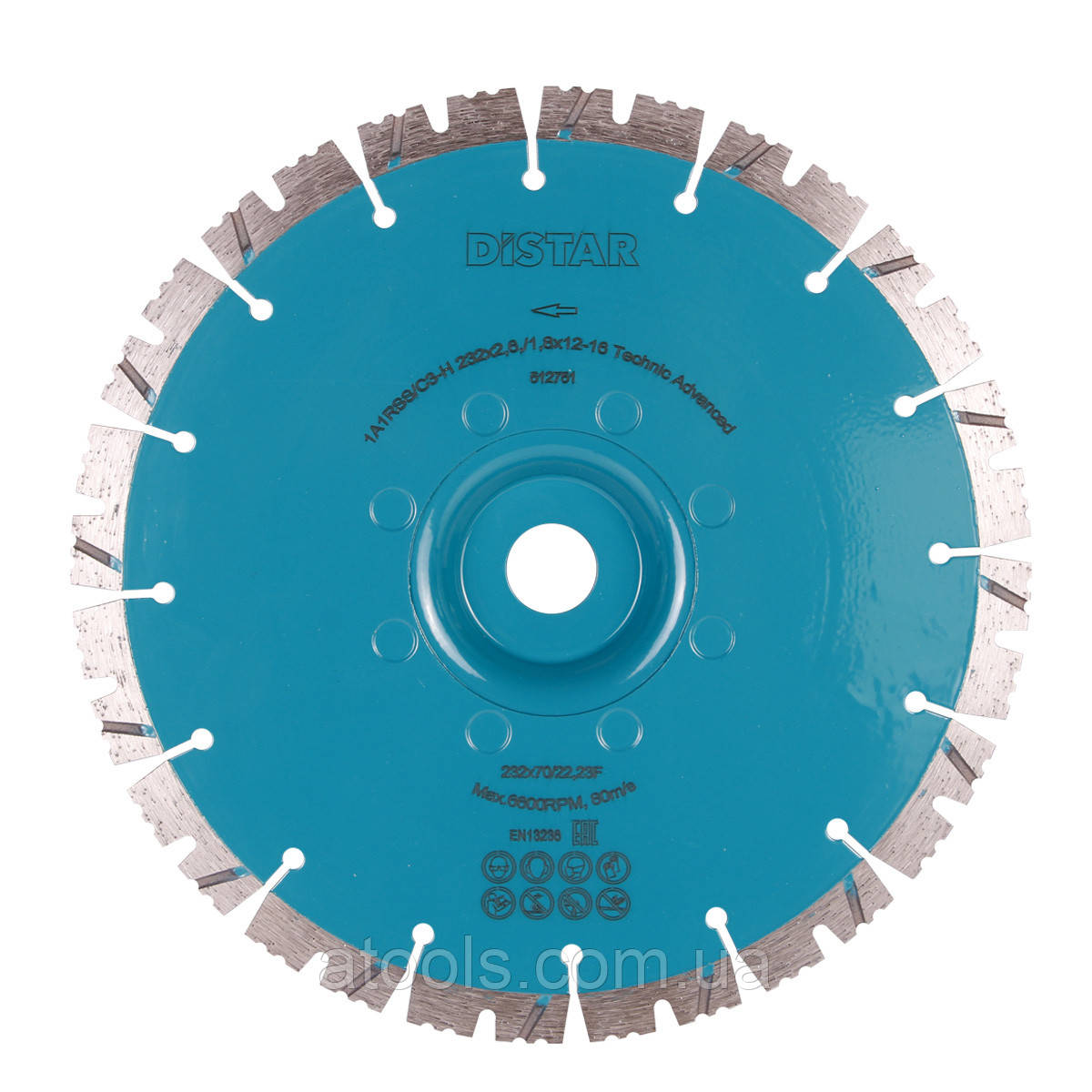 Круг алмазний відрізний по бетону Distar Technic Advanced 232x22,23F