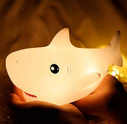 Дитячий силіконовий нічник Акула Shark LJC-153 акумуляторний світильник іграшка для сну