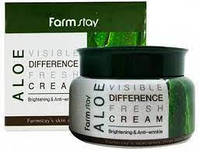 Успокаивающий крем для лица с экстрактом алоэ вера FarmStay Visible Difference Fresh Cream Aloe, 100мл