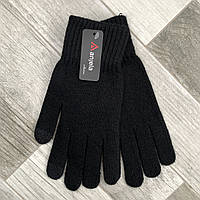 Перчатки мужские шерстяные одинарные с начёсом Tech Touch Anjela, размер XXL - 25 см, чёрные, 1017