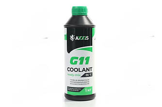 Антифриз GREEN G11 Сoolant Ready-Mix -36°C  (зеленый) (Канистра 1кг) P999-G11Gr RDM1