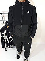 Спортивный костюм флисовый плюшевый Nike черный