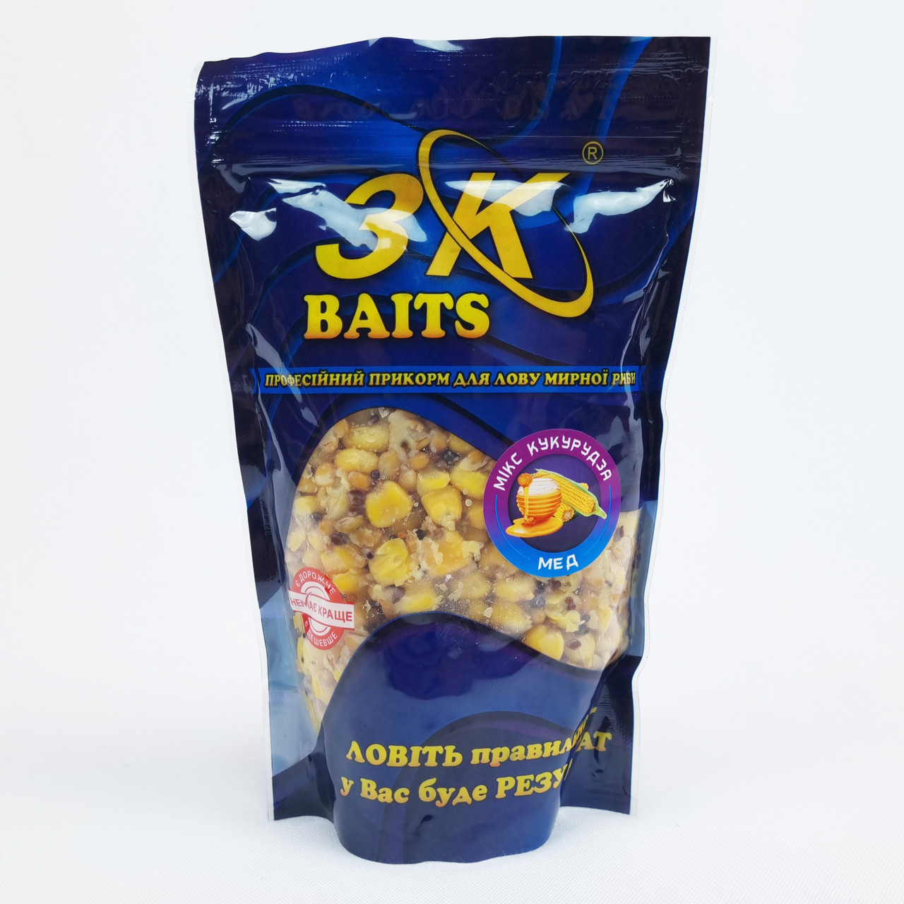 Зерновий мікс для коропа 3K Baits Кукурудза 500г (мед) зернова суміш на рибалку