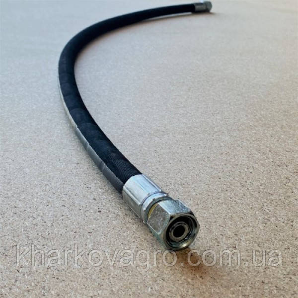 Рукав високого тиску (РВТ) гайка під ключ 19 L = 1,0 з кутом 90° (2SN) посилений, фото 1