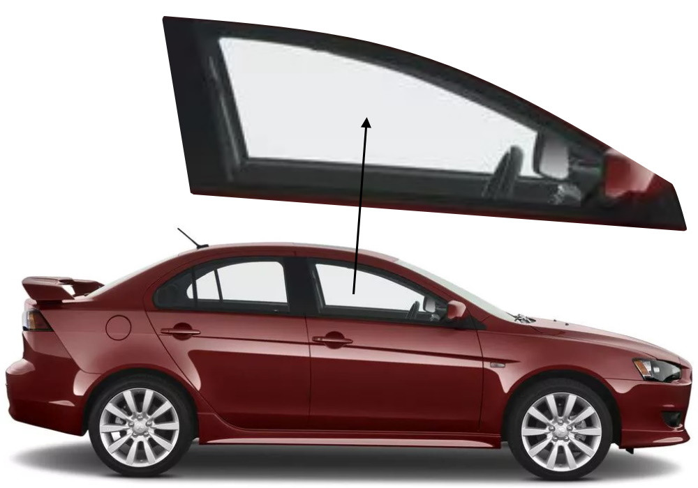 Бічне скло Mitsubishi Lancer 2007-2015 передніх дверей праве, фото 1