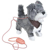 Мягкая интерактивная собачка WToys (на поводке, двигает головой, музыка, звук, ходит, двигает хвостом) M 16167