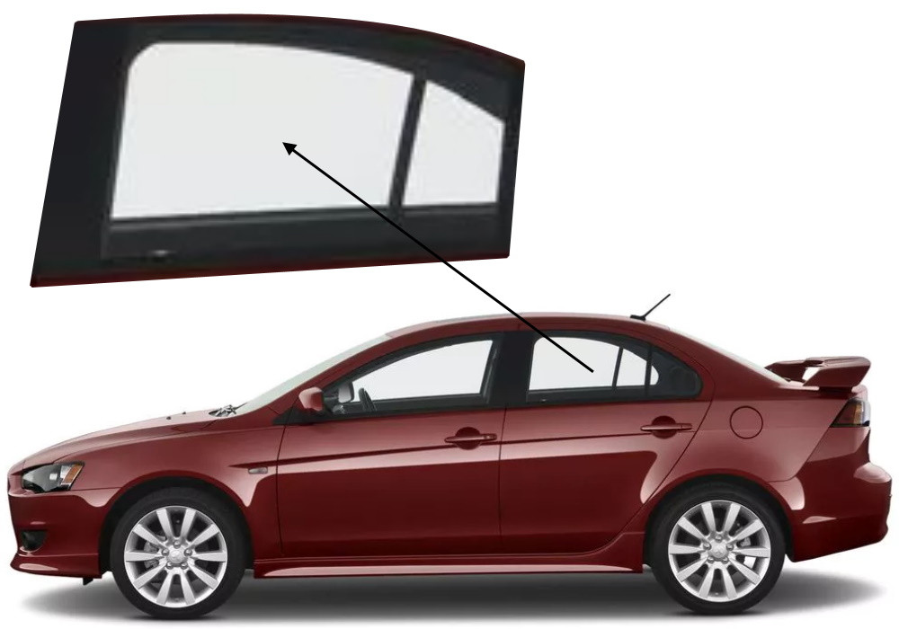 Бічне скло Mitsubishi Lancer 2007-2015 задніх дверей ліве