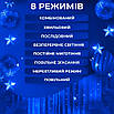 Гірлянда штора 2х2 м LED синя 8 режимів мідний дріт для дому святкового декору не нагрівається, фото 7