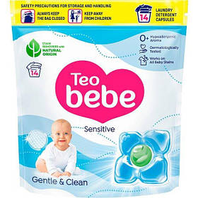 Капсули для прання Teo bebe Cotton Soft caps Sensitive , 0+, 14 штук тео бебе