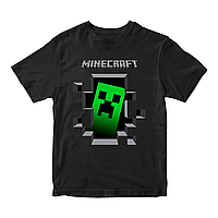 Футболка черная с оригинальным принтом онлан игры Minecraft "Крипер Creeper Minecraft  Майнкрафт" Push IT