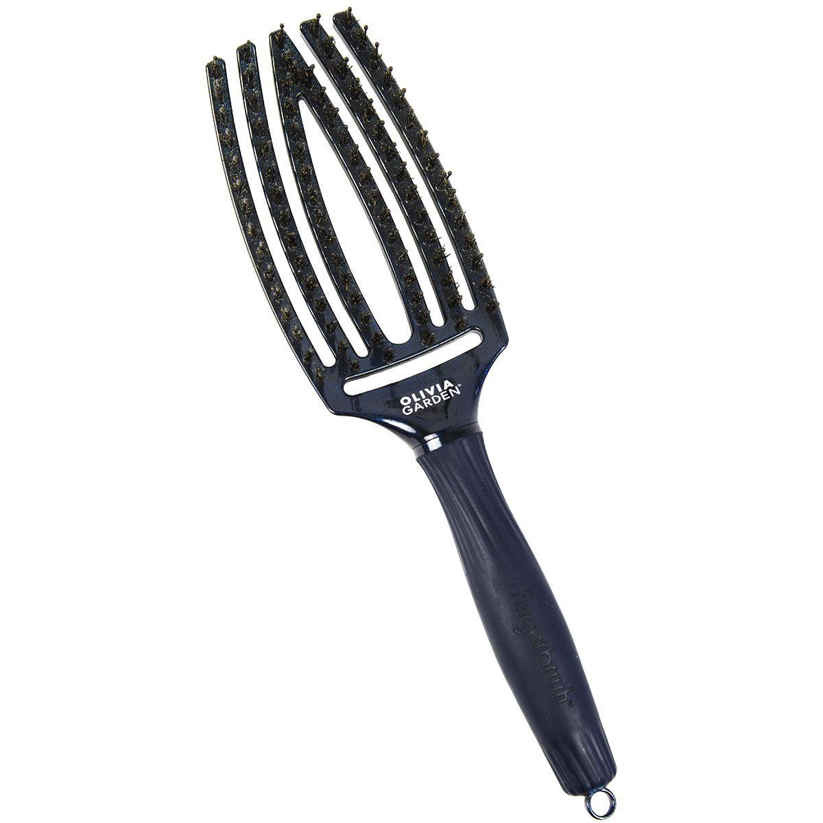 Щітка для волосся Olivia Garden FingerBrush Care Ionic Boar & Nylon Blue Sapphire (ID1825), фото 1