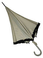 Зонт-трость с рюшами в горошек, полуавтомат на 8 спиц от Swifts, беж SW03180-5