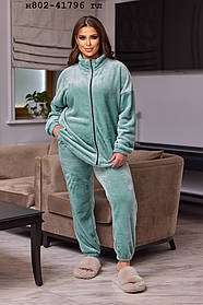 Жіноча піжама тепла на блискавці норма і батал  н802-41796 гл