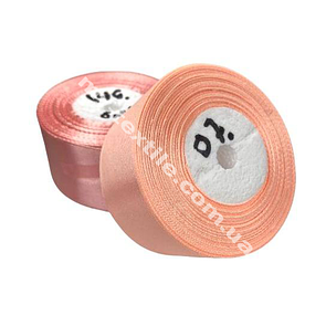 Стрічка атласна ширина 4 см Бобіна 23 м (25 ярдів) Персиковий світлий №07