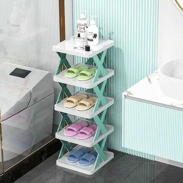Пластикова полиця-трансформер для взуття SHOE RACK на 4 секції, фото 1