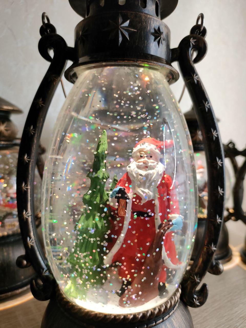 Зимова казка музичний новорічний світильник, декор світильник від usb Snow Lantern