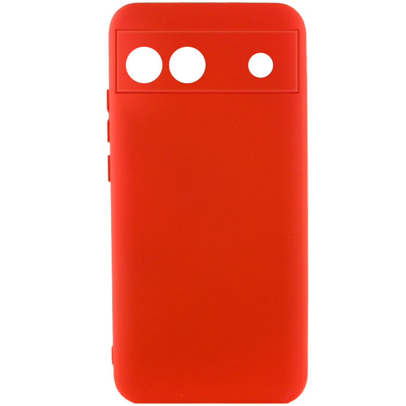 Чохол Silicone Cover Lakshmi Full Camera (A) для Google Pixel 6a | Мікрофібра Червоний / Red, фото 1