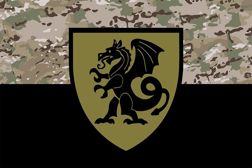 Прапор 21 ОМБр СВ ЗСУ камуфляж-чорний