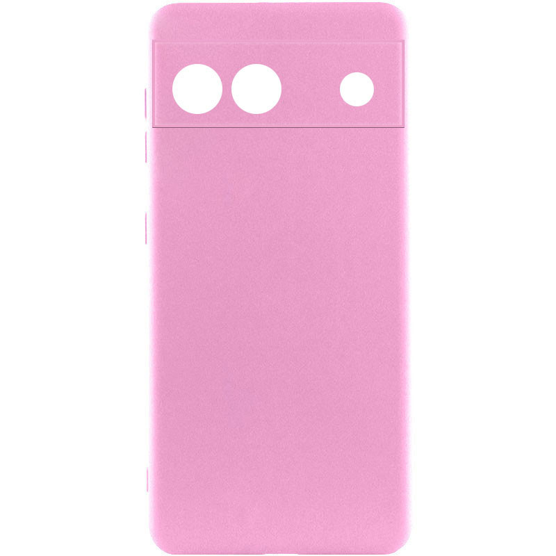 Чохол Silicone Cover Lakshmi Full Camera (A) для Google Pixel 6a | Мікрофібра Рожевий / Pink, фото 1