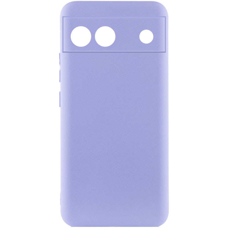 Чохол Silicone Cover Lakshmi Full Camera (A) для Google Pixel 6a | Мікрофібра Бузковий / Dasheen, фото 1