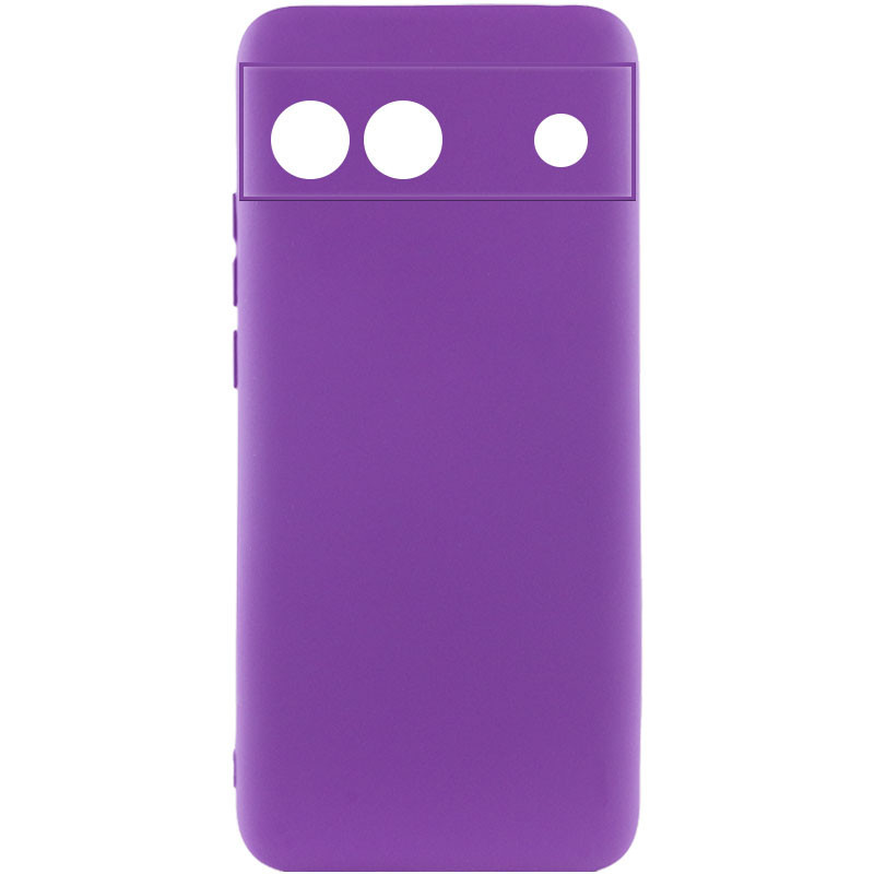 Чохол Silicone Cover Lakshmi Full Camera (A) для Google Pixel 6a | Мікрофібра Фіолетовий / Purple, фото 1