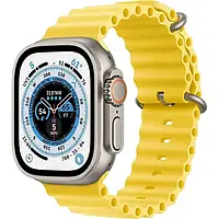 Смарт-часы Apple Watch Ultra GPS + Cellular 49mm Titanium Case with Ocean Yellow Band S/M (MNH93/MNHG3)