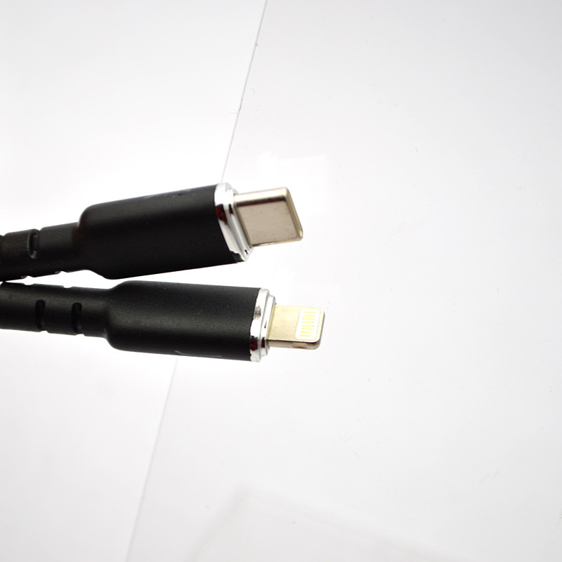 Кабель Veron CL07 Silicon Cable Type-c to Lighting 27W 1.2M Black, фото 5