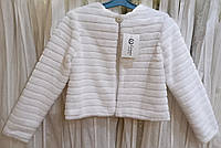 Тепла біла весільна шубка (курточка) з довгим рукавом, штучне хутро, розмір 46