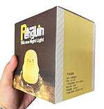 Дитячий силіконовий нічник Penguin LJC-129 пінгвін світильник акумуляторний іграшка для сну, фото 6