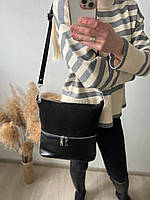 Женская кожаная сумка кросс-боди с замочком, цвета в ассортименте