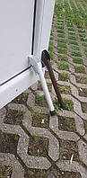 Упор дверной откидной,ножка откидная пружинная для двери L-215 мм. БЕЛЫЙ