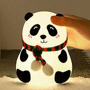 Дитячий силіконовий нічник Панда Panda Silicone Lamp LJC-142-A акумуляторний світильник іграшка для сну