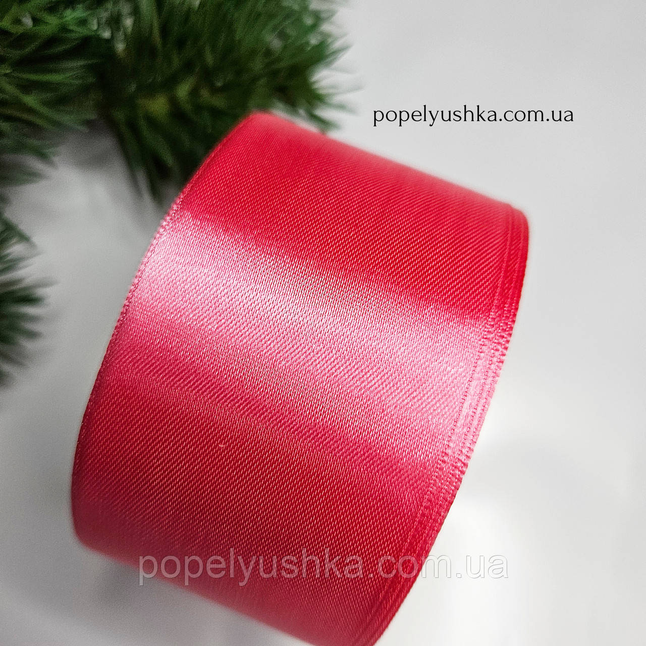 Стрічка атласна 5 см коралова, фото 1