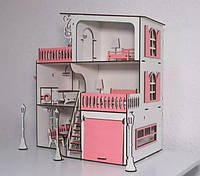 Домик для кукол с гаражом LOL Игровой конструктор домик для кукол Детский кукольный домик с мебелью