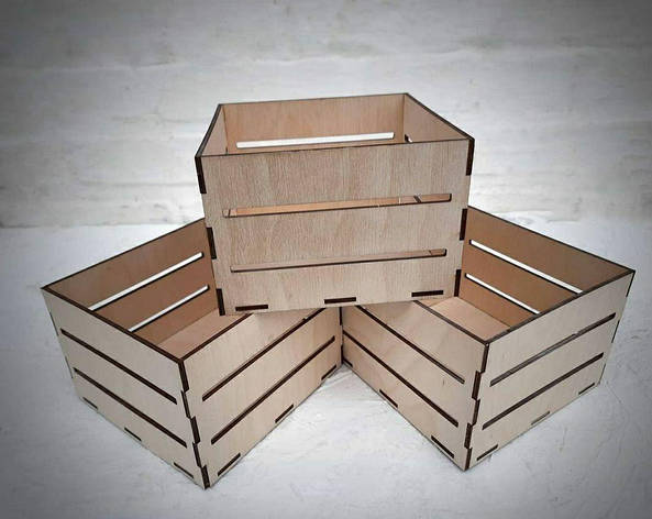 Ящик дерев'яний із фанери квадратний для зберігання й декору, фото 1