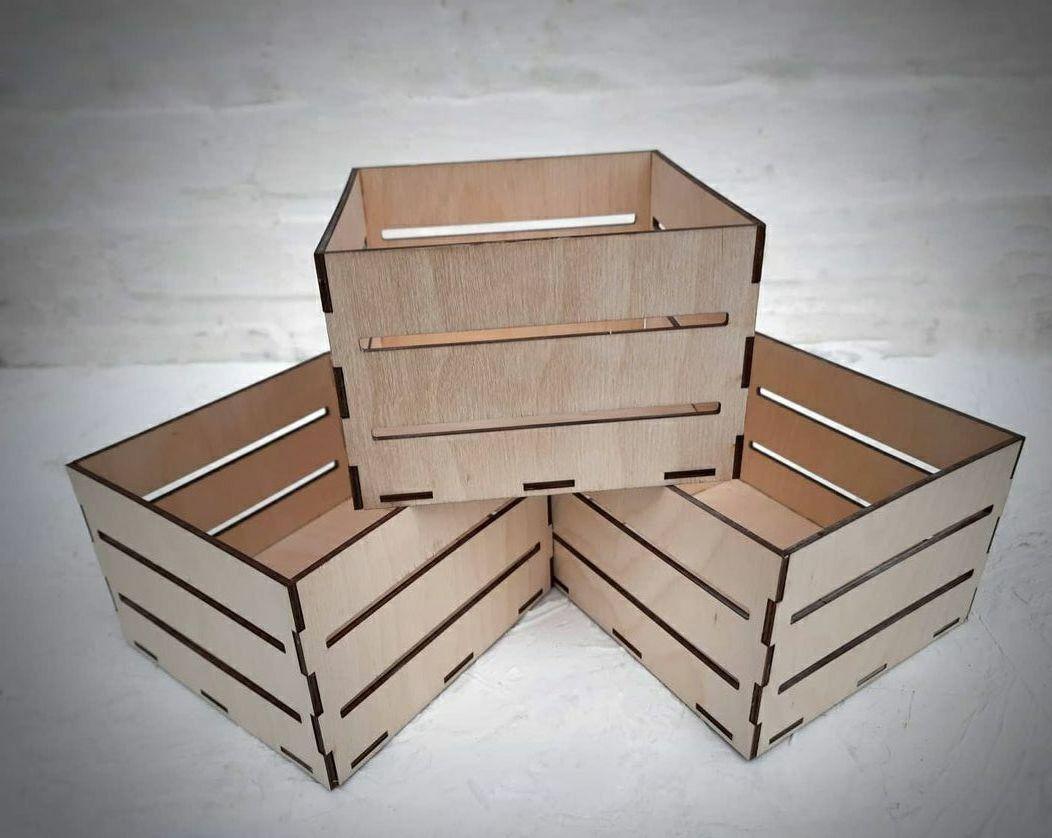 Ящик дерев'яний із фанери квадратний для зберігання й декору