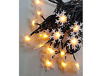 Гирлянда светодиодная фигурки 20LED снежинка, теплый белый, 5м 1615-07 ТМ КИТАЙ