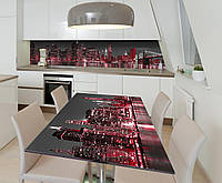 Наклейка 3Д вінілова на стіл Zatarga «Багрец нічного міста» 650х1200 мм для будинків, квартир, столів, кав'ярні,