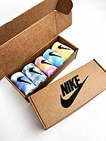 Махрові високі чоловічі термо в крафт боксі Nike - tie-dye в коробці 5 пар шкарпеток