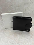 Чоловічий шкіряний гаманець Cardinal купюрник із натуральної шкіри гаманець на магніті чорний, фото 2