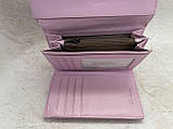 Жіночий шкіряний гаманець Cardinal купюрник із натуральної шкіри на магніті рожевий, фото 4
