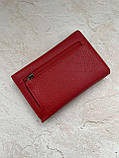 Жіночий шкіряний гаманець Cardinal купюрник із натуральної шкіри на магніті червоний, фото 5