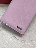 Жіночий шкіряний гаманець портмоне Cardinal гаманець-клатч із натуральної шкіри купюрник рожевий, фото 6